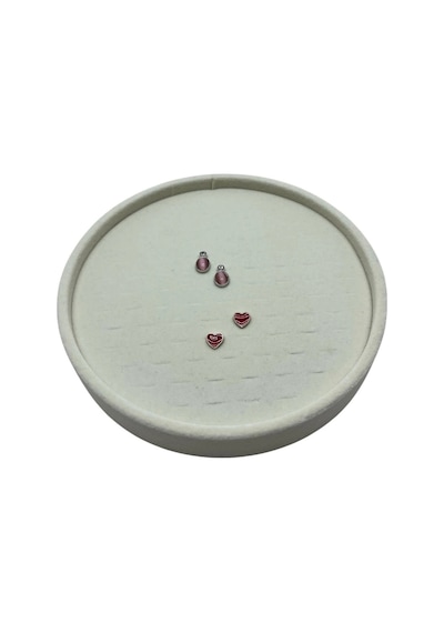 Silindir Model Süet Kumaş 20/20 Cm Batırmalı Krem Küpe-piercing Tablası