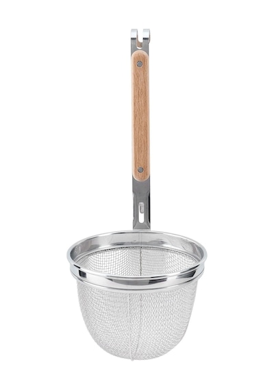 Ikea Vardagen Ahşap Saplı Makarna Süzgeci 30 X 14 Cm 0,9 L Krom Açık Bej Ahşap - Gümüş