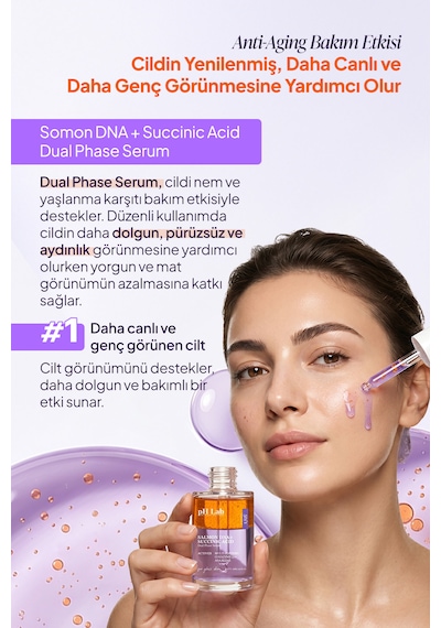 Phlab Çift Fazlı Somon Dna + Succinic Acid Nemlendirici Anti-aging Bakım Serumu