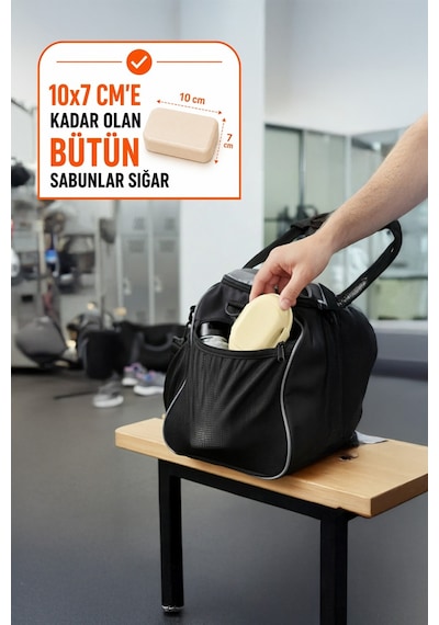Seyahat Tipi Kapaklı Katı Sabunluk Taşınabilir Sabun Kutusu Pratik Saklama Kabı 12,5 cm