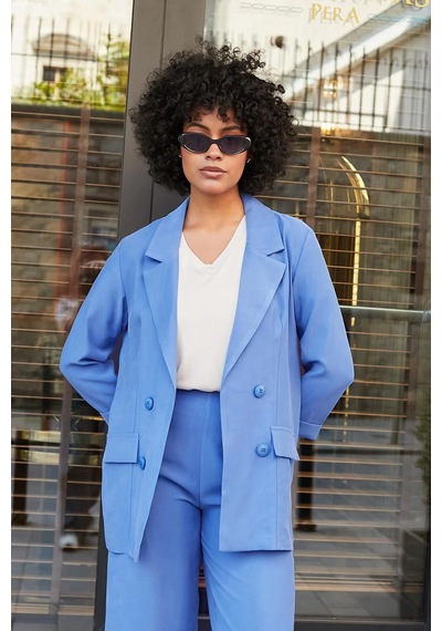 Kadın İpeksi Dokulu Modal Kumaş Yakalı Cep Kapaklı Oversize Salaş Blazer Ceket-indigo Indigo Kadın İpeksi Dokulu Modal Kumaş Yakalı Cep Kapaklı Oversize Salaş Blazer Ceket-indigo Indigo