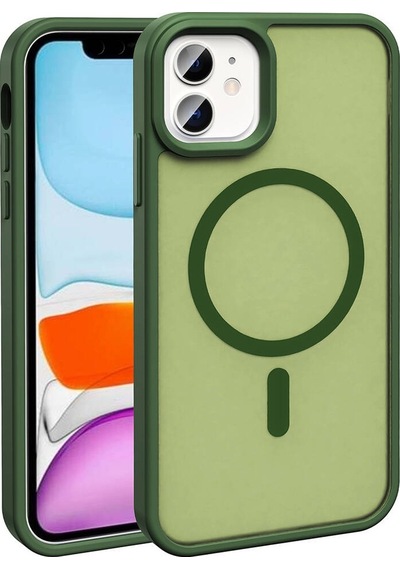 Apple Uyumlu iPhone 11 İle Kılıf Magsafe Şarj Özellikli Mat Arka Yüzeyli Kapak