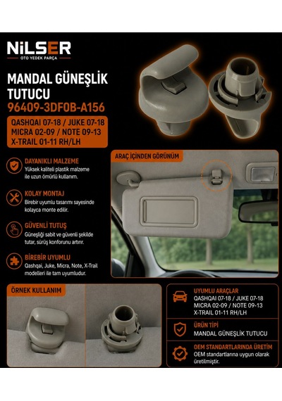 Qashqai Güneşlik Tutucu Mandal 2007-20189