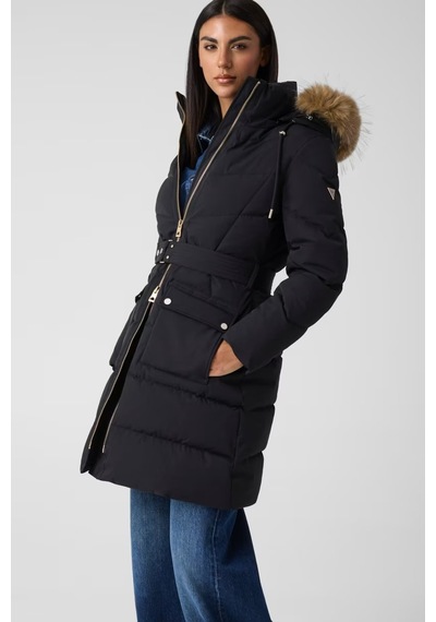 Guess Kapüşonlu Kadın Mont-w6bl57w4196 siyah