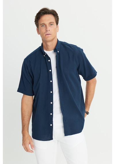 AC&Co / Altınyıldız Classics Erkek Lacı %100 Pamuk Comfort Fit Rahat Kesim Düğmeli Gömlek Yaka Armürlü Gömlek Lacı AC&Co / Altınyıldız Classics Erkek Lacı %100 Pamuk Comfort Fit Rahat Kesim Düğmeli Gömlek Yaka Armürlü Gömlek Lacı