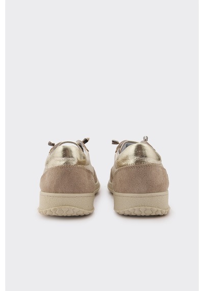 Derinet Hakiki Deri Kadın Sneaker Bej Bej