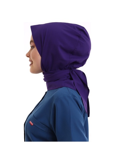Tesettür Boyun Bağlamalı Bone - 128 Mor-5840 - 128 Mor