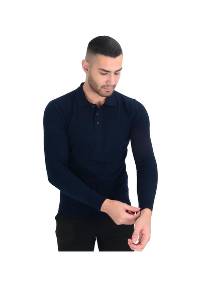 Cengiz İnler Polo Yaka Basic Erkek Triko Kazak