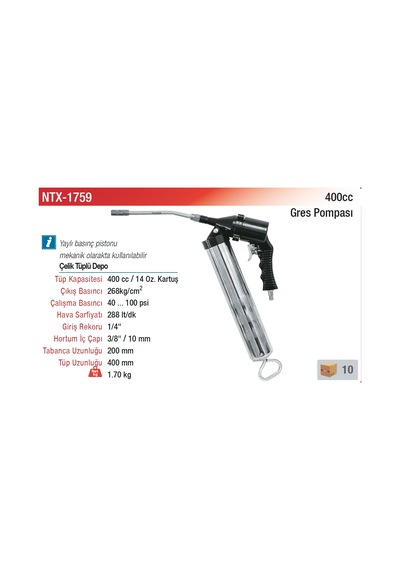 Ntairtools Ntx-1759 Havali Gres Pompası 400cc