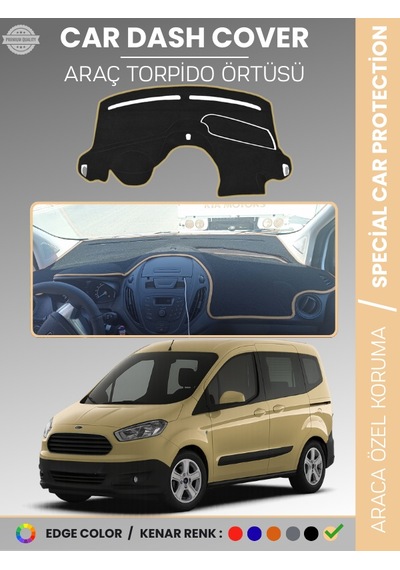 Ford Courier 2013-2020 Ekransız Torpido Örtüsü Panel Koruma Tam Uyum Çatlamayı Önler Kolay Montaj - 921 Stiloto