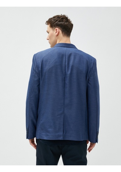 Koton Blazer Slim Fit Düğme Detaylı Cepli Lacivert 3sam50043hw 3SAM50043HW716 Lacivert