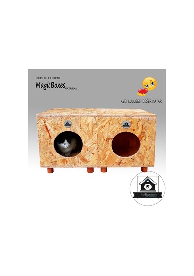 Kedigram Kedi Kulübesi Kedi Evi Magicboxes Natural Dış Mekan Monte 36 x 37 x 93 CM