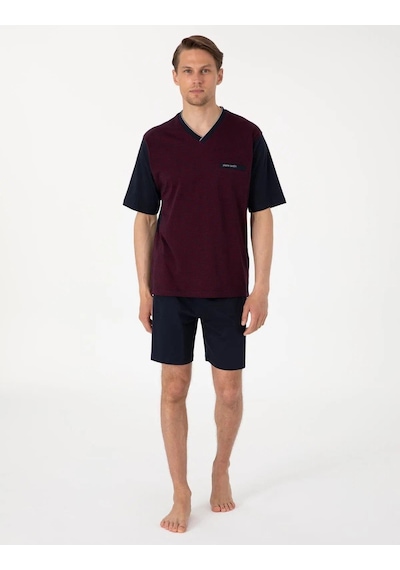Pierre Cardin Erkek Bordo Jakarlı Kısa Kol Şortlu & Uzun 3'lü Özel Kutulu Pijama Takım Bordo Pierre Cardin Erkek Bordo Jakarlı Kısa Kol Şortlu & Uzun 3'lü Özel Kutulu Pijama Takım Bordo