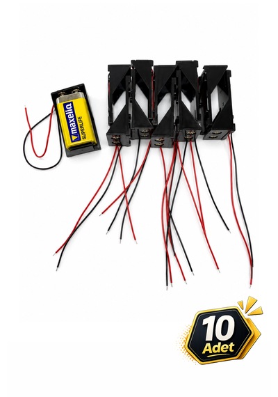 Pil Yuvası 9v Açık - 10 Adet