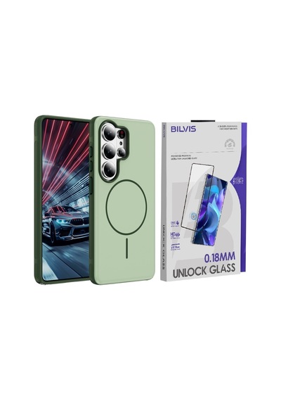 Vendas Galaxy S26 Ultra Uyumlu Joko Neksa M-safe Kapak + Bilvis Cam Ekran Koruyucu Yeşil