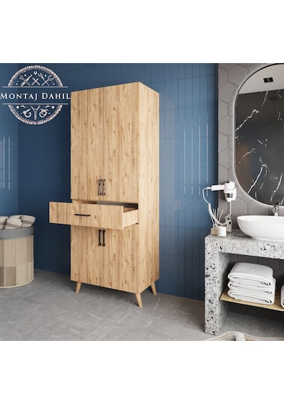 Mavera Çok Amaçlı Dolap Banyo Mutfak Kiler Dolabı Çam Çam Mavera Çok Amaçlı Dolap Banyo Mutfak Kiler Dolabı Çam Çam
