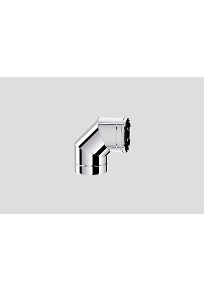 PELET SOBA BORUSU DİRSEĞİ 90 / BOY: 8 CM / ÇAP: 8 CM / KROM RENK / 304 KROM / CONTALI / BABA'S STOVE