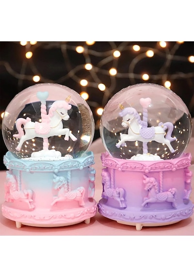 Büro Ev Hediyesi İçin Dekoratif Unicorn Kar Küresi