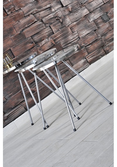 Gümüş Metal Zigon Efes Beyaz 3'lü Çok Renkli
