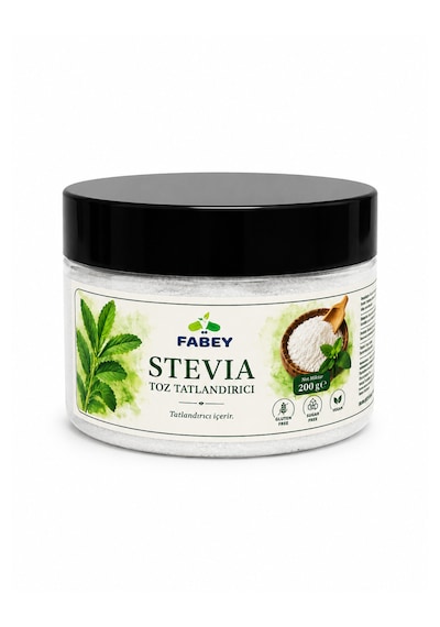 Esfabey Stevia Toz Tatlandırıcı 200 G Şekersiz Doğal Tatlandırıcı, Vegan Ve Glutensiz Tekli