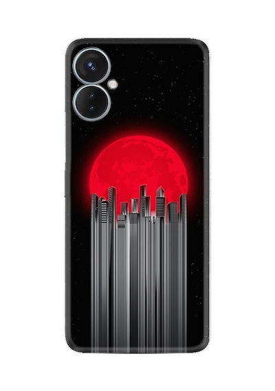 Tecno Spark 9 Pro Kılıf Silikon Desen Özel Seri Red City 1707