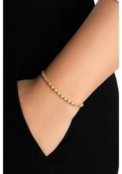 Amore İtalyan 18 Ayar Sarı Altın Kaplama 19 Cm Gümüş Zincir Bileklik