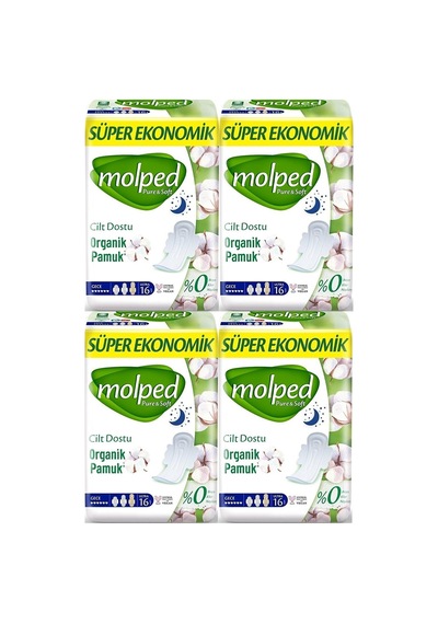 Pure & Soft Gece Süper Ekonomik Ped 16 Lı X 4 Adet