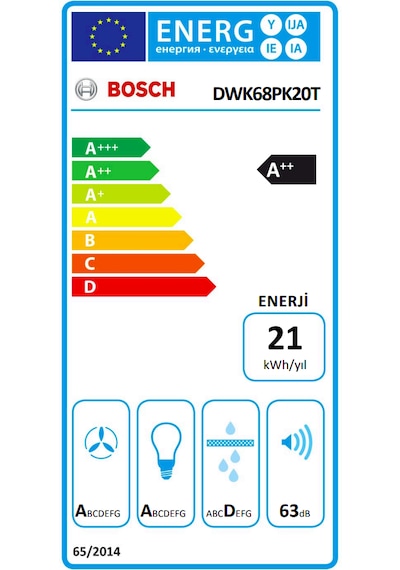 Bosch DWK68PK20T Serie 8 60 CM Duvar Tipi Davlumbaz