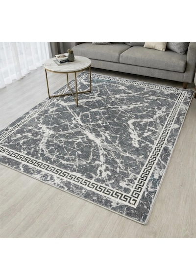 Kilim Savan Çift Taraflı Modern Desenli Yıkanabilir Pamuklu Dokuma 2x3 Metre Gri Çok Renkli