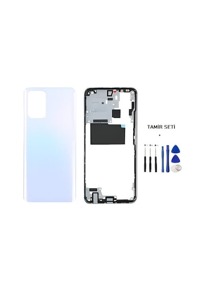 Xiaomi Redmi Note 10s Full Kasa Arka Kapak Takım Beyaz - Tamir Seti