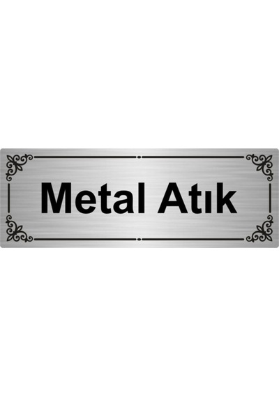 Metal Atık 7x20cm Gümüş Renk Metal Yönlendirme Levhası