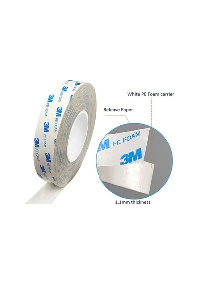 5 Metre 3m Yapışkanlı Çift Taraflı Köpük Bant Beyaz - 15 Mm Genişlik 1
