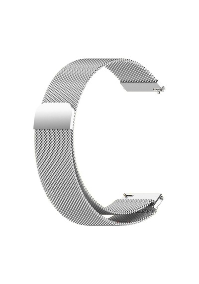 Galaxy Watch 6 / 5 / 4 Fe Uyumlu Manyetik Milanese Metal Kordon 40-47mm Gümüş