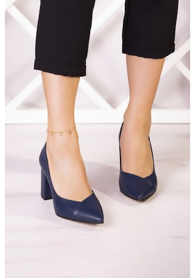 Erkan Saçmacı Belinda Lavivert Vegan Sivri Burun Kalın Topuklu Klasik Ayakkabı Lacivert Erkan Saçmacı Belinda Lavivert Vegan Sivri Burun Kalın Topuklu Klasik Ayakkabı Lacivert