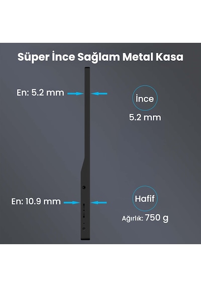Npo NPM6 15.6" 5 MS 60 Hz Telefon Ve Oyun Konsolu Uyumlu Full HD IPS Taşınabilir Monitör