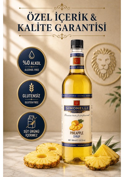 Simonelli Ananas Aromalı Kahve ve Kokteyl Şurubu 700 ML + Pompa