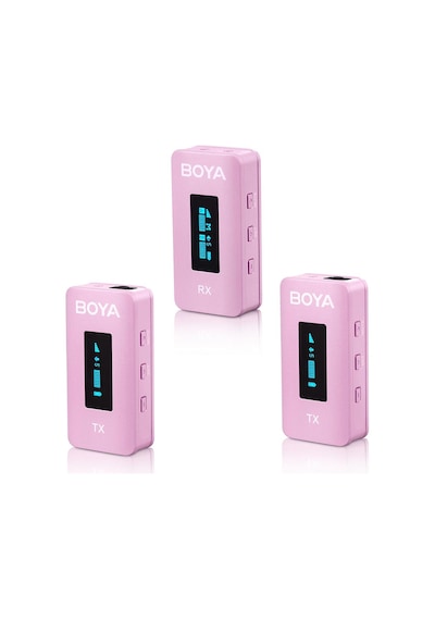 Boya BY-XM6-K2P Kablosuz İkili Yaka Mikrofonu (Pembe)