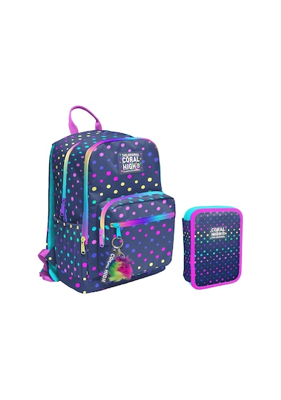 Coral High Puantiyeli Lacivert Kız Çocuk Okul Çantası Ve Organizer Kalemlik Seti - İlkokul Ve Ortaokul Lacivert - Çok Renkli Coral High Puantiyeli Lacivert Kız Çocuk Okul Çantası Ve Organizer Kalemlik Seti - İlkokul Ve Ortaokul Lacivert - Çok Renkli