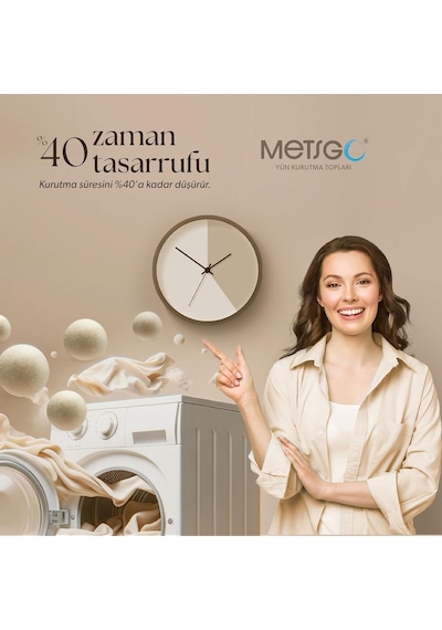 Metsgo 6 Adet Yün Kurutma Topu - Doğal Yumuşatıcı- Kırışık Giderici - Kurutma Makinesi Için