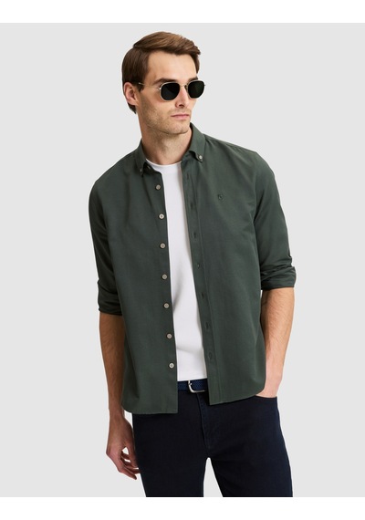Pierre Cardin Koyu Haki Slim Fit Uzun Kollu Gömlek 50325365-vr111