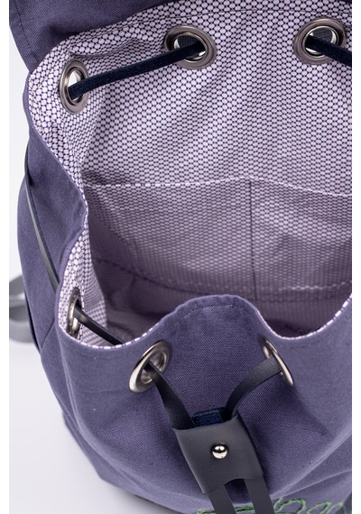 Fabric Craft Bag Sırt Çantası Nakışlı Duck Kumaş İçi Astarlı 38x40 Cm Mor