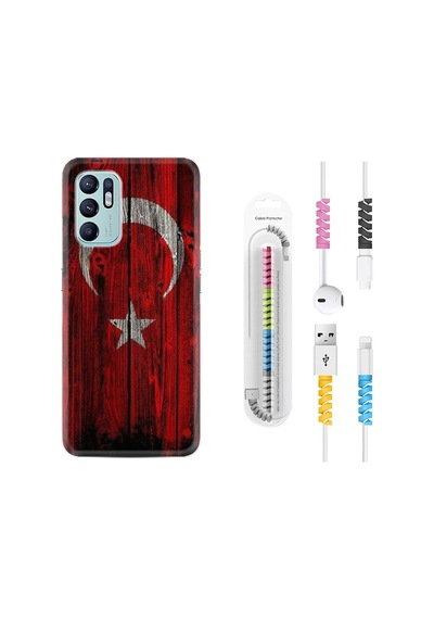 Oppo Reno6 Kılıf Kablo Koruyuculu Şanlı Türk Bayrağı 2 1317