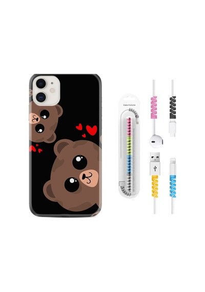 Apple Uyumlu iPhone 12 Kılıf Kablo Koruyuculu Love Animals 1780