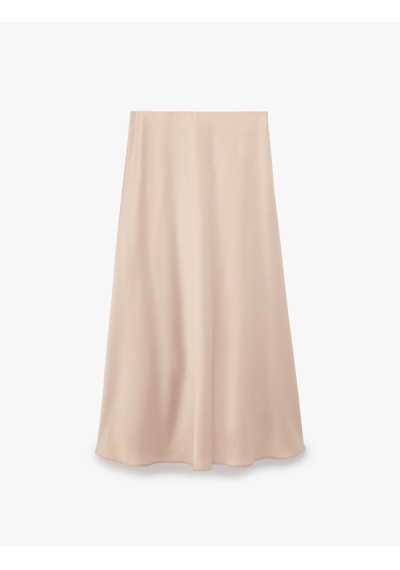 Koton Normal Bel Kloş Midi Saten Etek Pembe 7wak70146uw Gül
