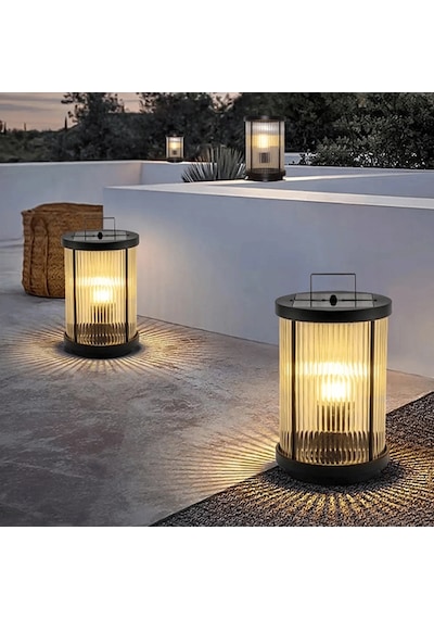 Forlife 60 Watt Modern Cam Tasarımlı Solar Alüminyum Bollard Aydınlatma Armatürü