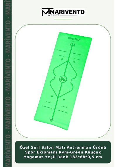 Özel Seri Salon Matı Antrenman Ürünü Spor Ekipmanı Rym-green Kauçuk Yogamat Yeşil Renk 183 68 0,5 Cm