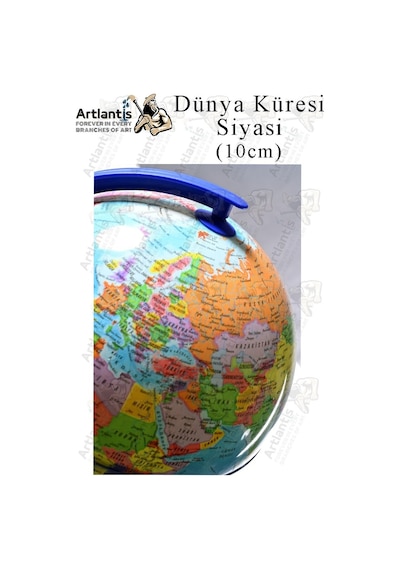 Dünya Küresi Mavi 10 Cm Siyasi 1 Paket Masaüstü Coğrafya Dünya Küresi Sınıf Eğitim Kalemtraşlı Dekor