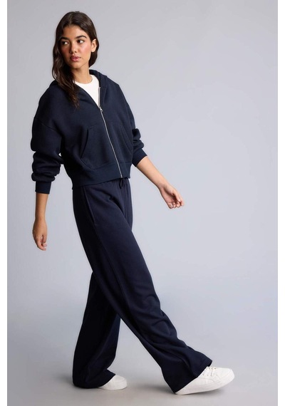 Defacto Regular Fıt Kapüşonlu Kalın Fermuarlı Lacivert Basic Sweatshirt I2412ax26aunv248 Lacivert-nv248