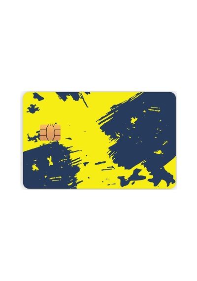 Sarı Lacivert Kart Kaplama Sticker Kredi Kartı Sticker