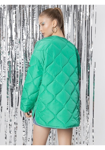 Oversize Kadın Mont Yeşil